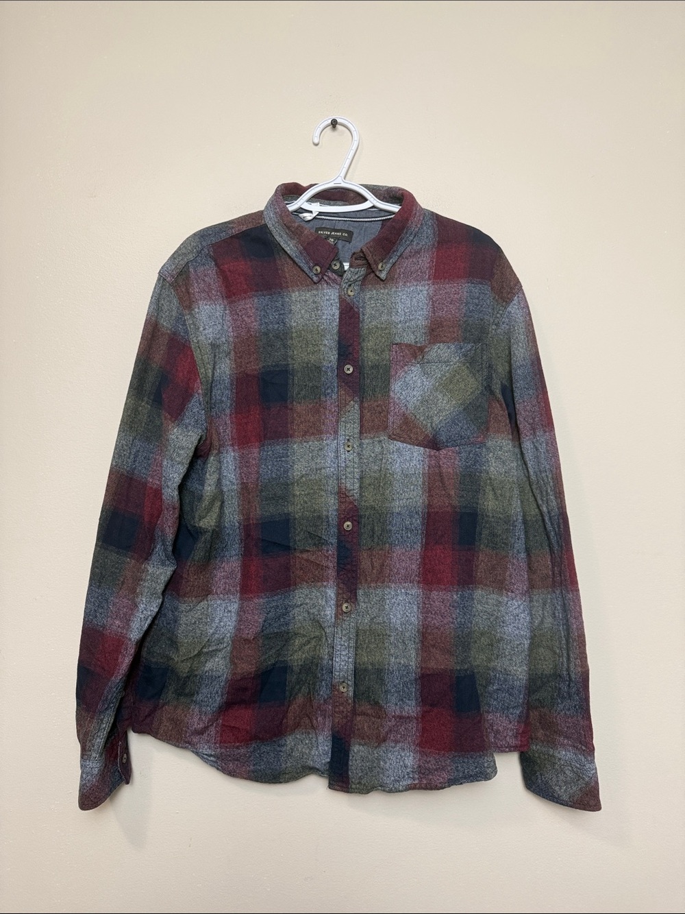 Silver Jeans Men's Plaid Button-Down Shirt size XL